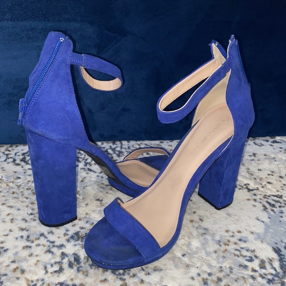Platform Royal Blue Heels - Picture 2 of 4